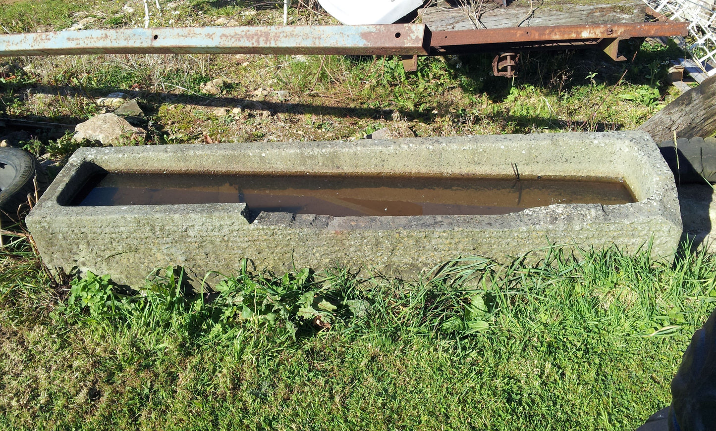 Reclaimed Long Green Pennant Old Weathered Trough Garden Planter Tub 6ft