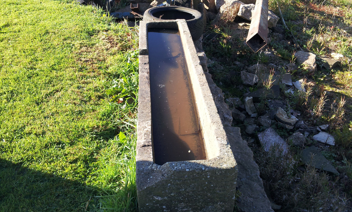 Reclaimed Long Green Pennant Old Weathered Trough Garden Planter Tub 6ft