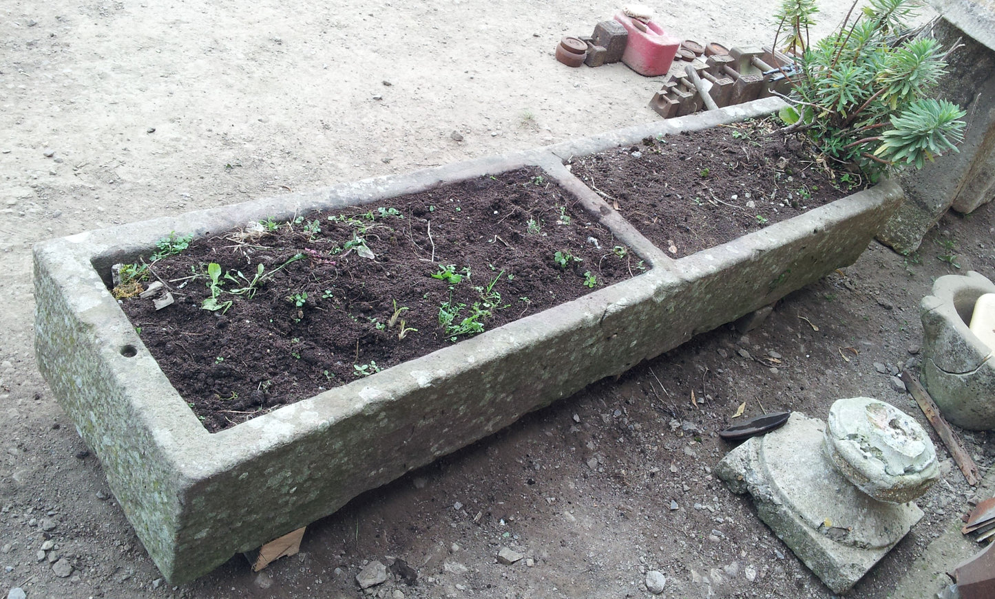 Reclaimed Green Pennant Long Old Stone Feeder Water Trough Garden Planter Tub 6’