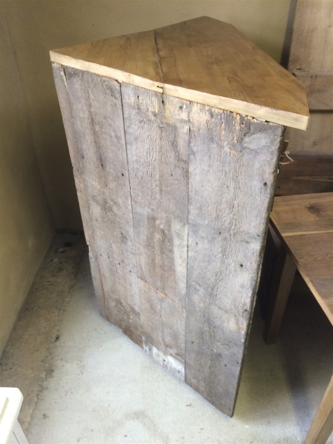 Reclaimed Old Rustic Pine Corner Cupboard 4ft