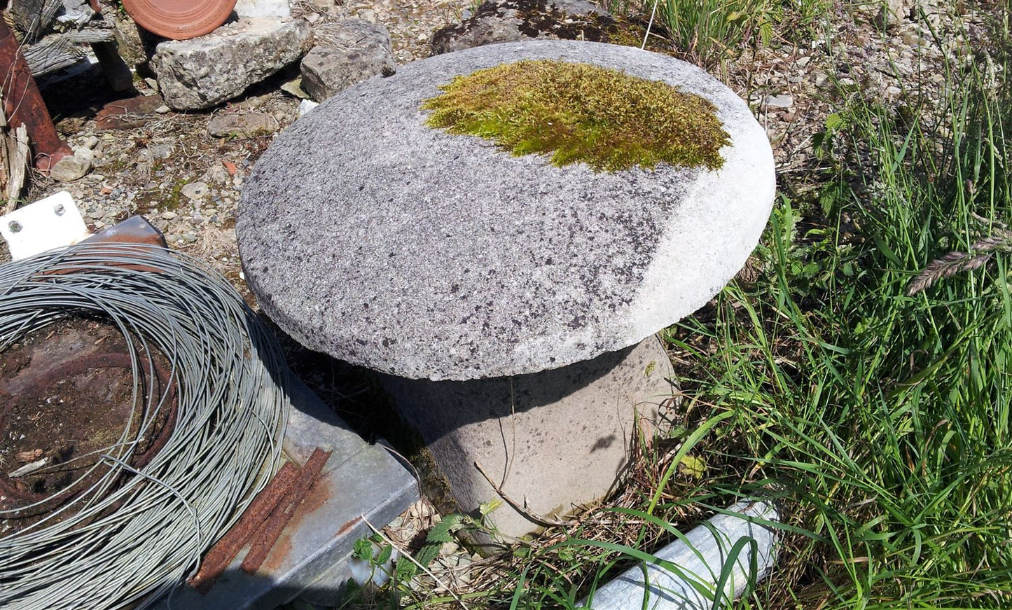 Reclaimed Weathered Reconstituted Stone Staddle Stone Mushroom 21ins