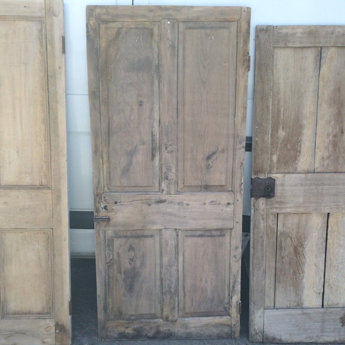 32 1/2“x72 1/4” Unusual Reclaimed Rustic 4 Raised Panel Stripped Elm Door