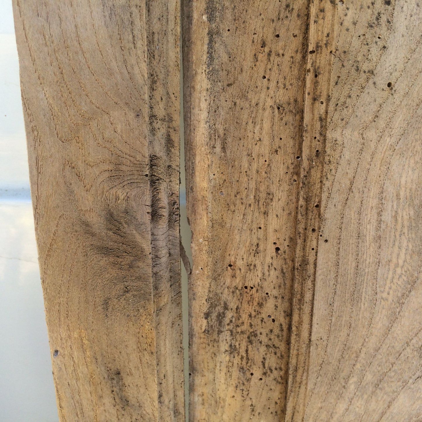 32 1/2“x72 1/4” Unusual Reclaimed Rustic 4 Raised Panel Stripped Elm Door