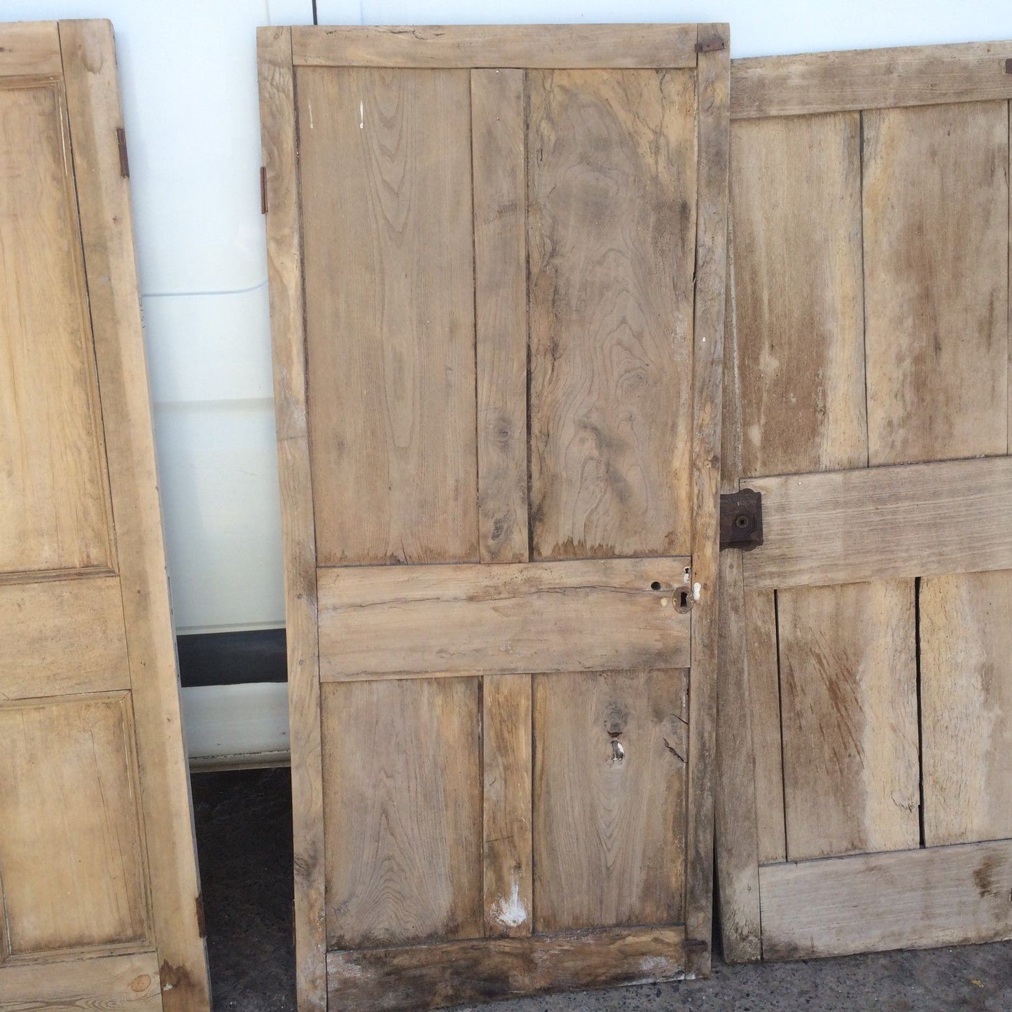 32 1/2“x72 1/4” Unusual Reclaimed Rustic 4 Raised Panel Stripped Elm Door