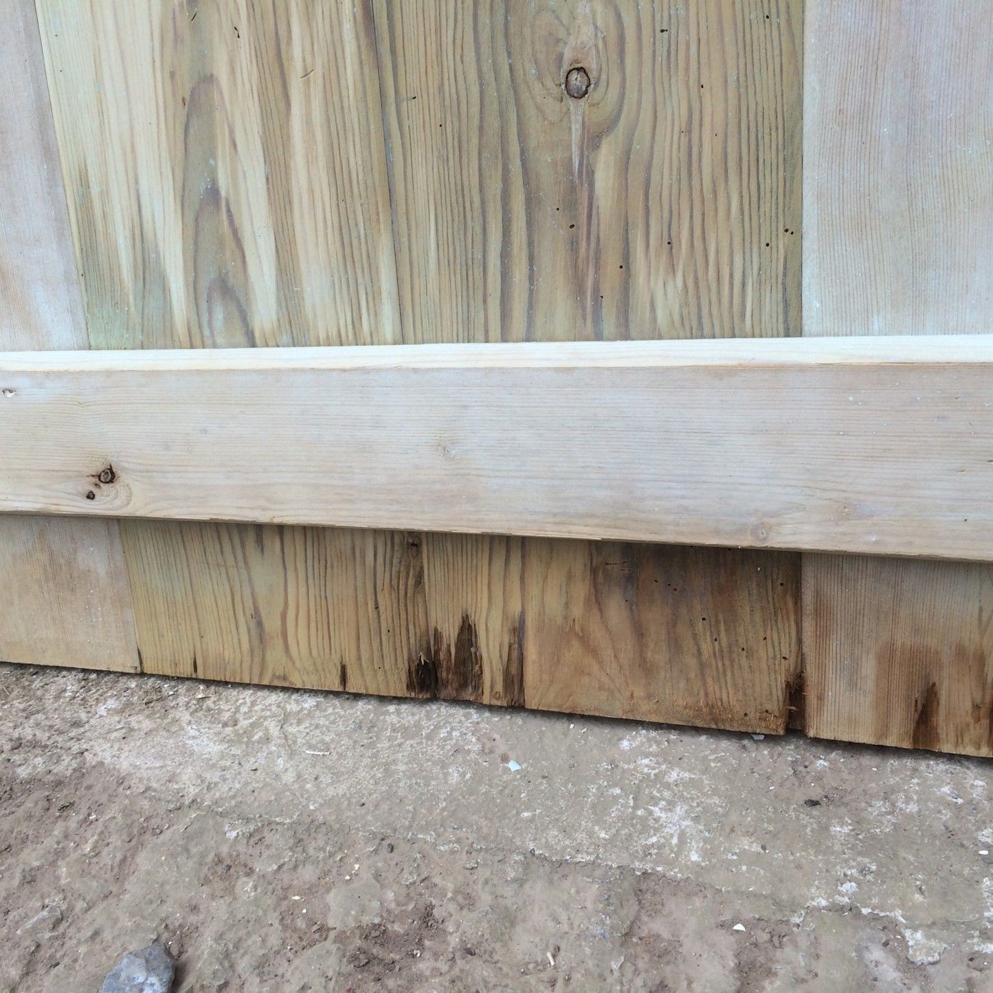 27“x26 1/2” Reclaimed Pair Of Old Stripped Pine 5 Plank Cupboard Doors