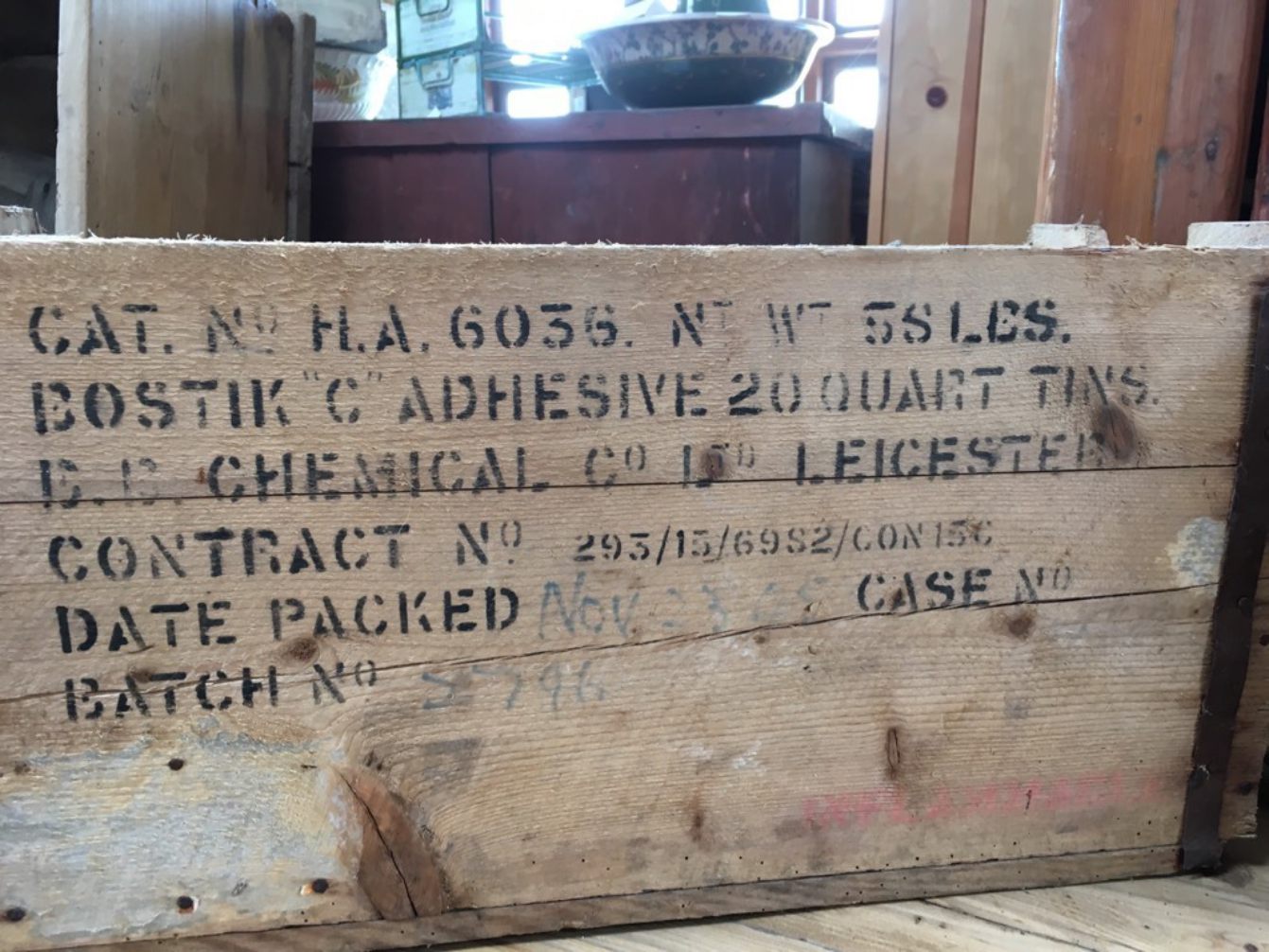 Two Reclaimed Ammunition Storage Boxes With Rope Handles 25 1/4”x10 1/2”