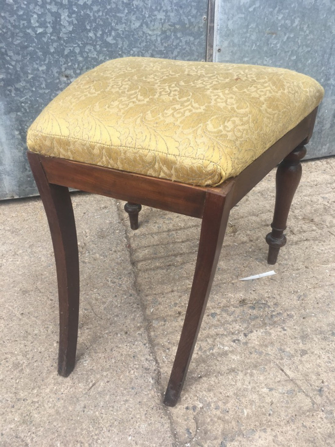 Victorian Ex Hoop Back Mahogany Chair / Stool