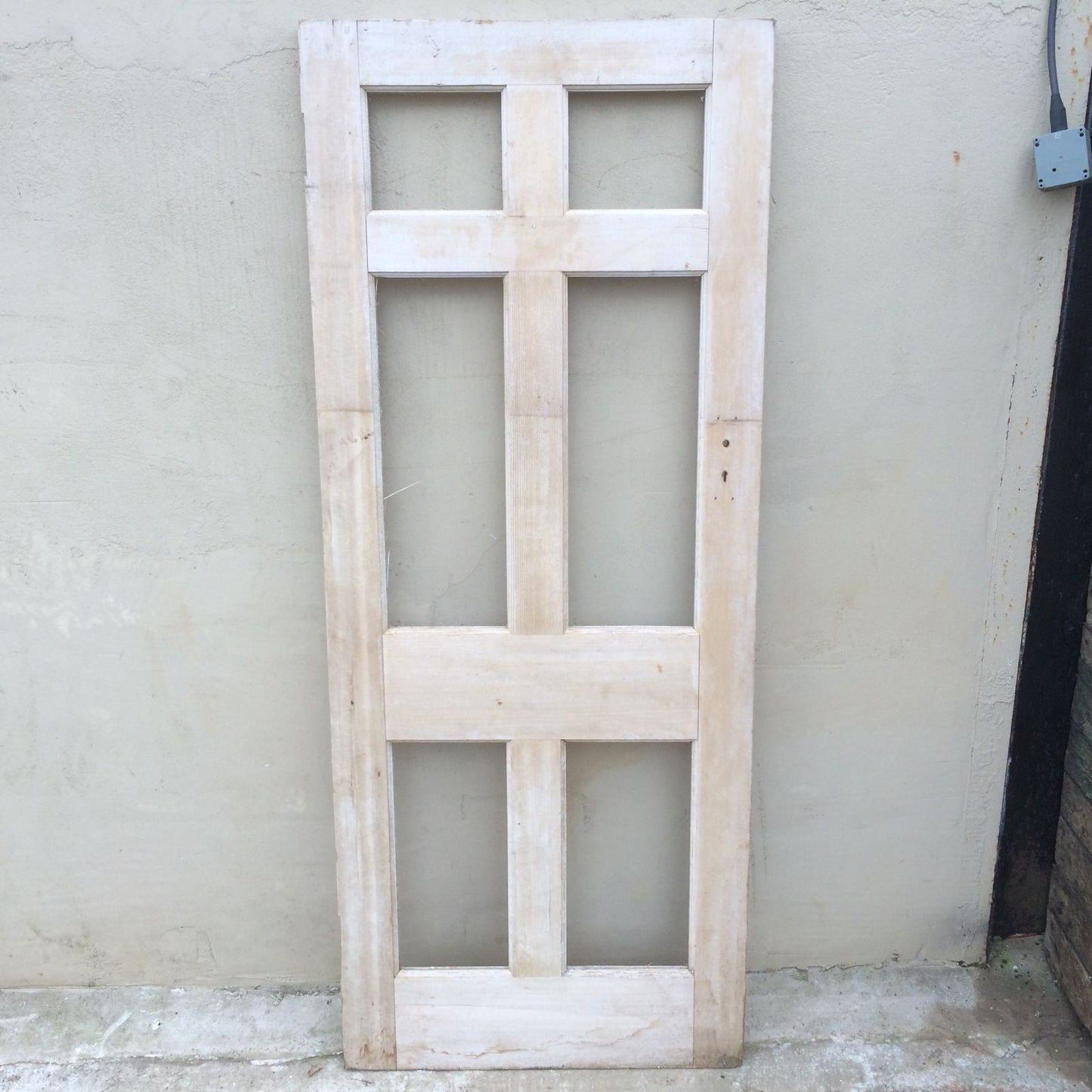 32“x79” 6 Panel Less Weathered Silvered Door