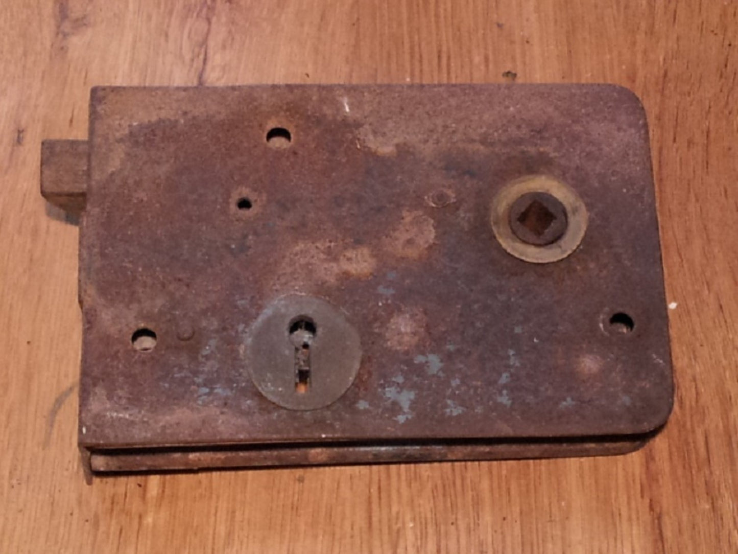 Reclaimed Old Victorian Left Hand Old Rusty Door Rim Lock