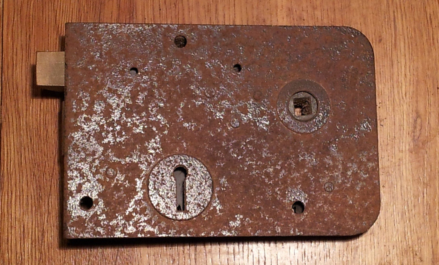 Reclaimed Vintage Left Hand Old Rusty Door Rim Lock 6x4