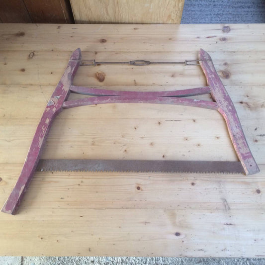 Old Fashioned Vintage Wood Cutting Buck Bow Saw Beech 28” Blade