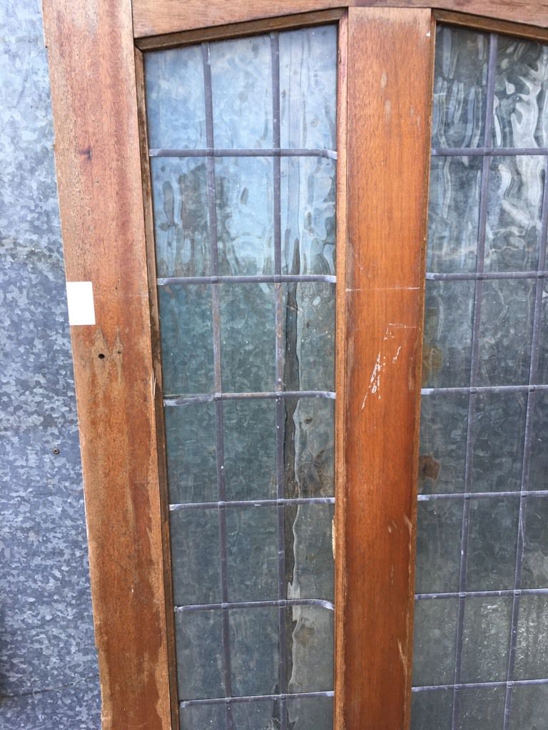 31 3/4"x78 3/4” Salvaged Modern Pine 4 Panel 2over2 Glazed External Door