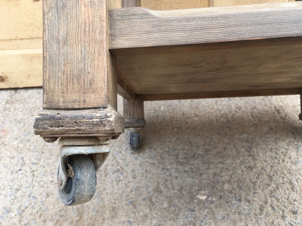 Reclaimed 1930's Pine Wooden Tea Trolley On Castors