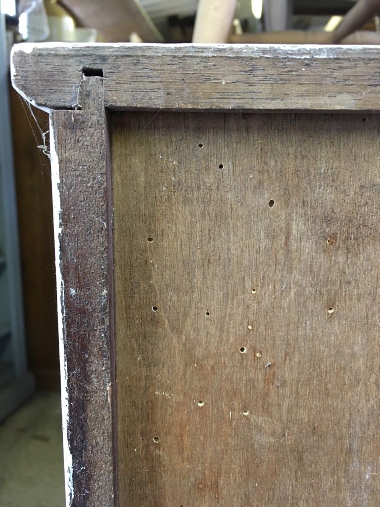Old 20th Century Small Sapele & Pine Cabinet With Two Shelves 2 Drawers 22" High