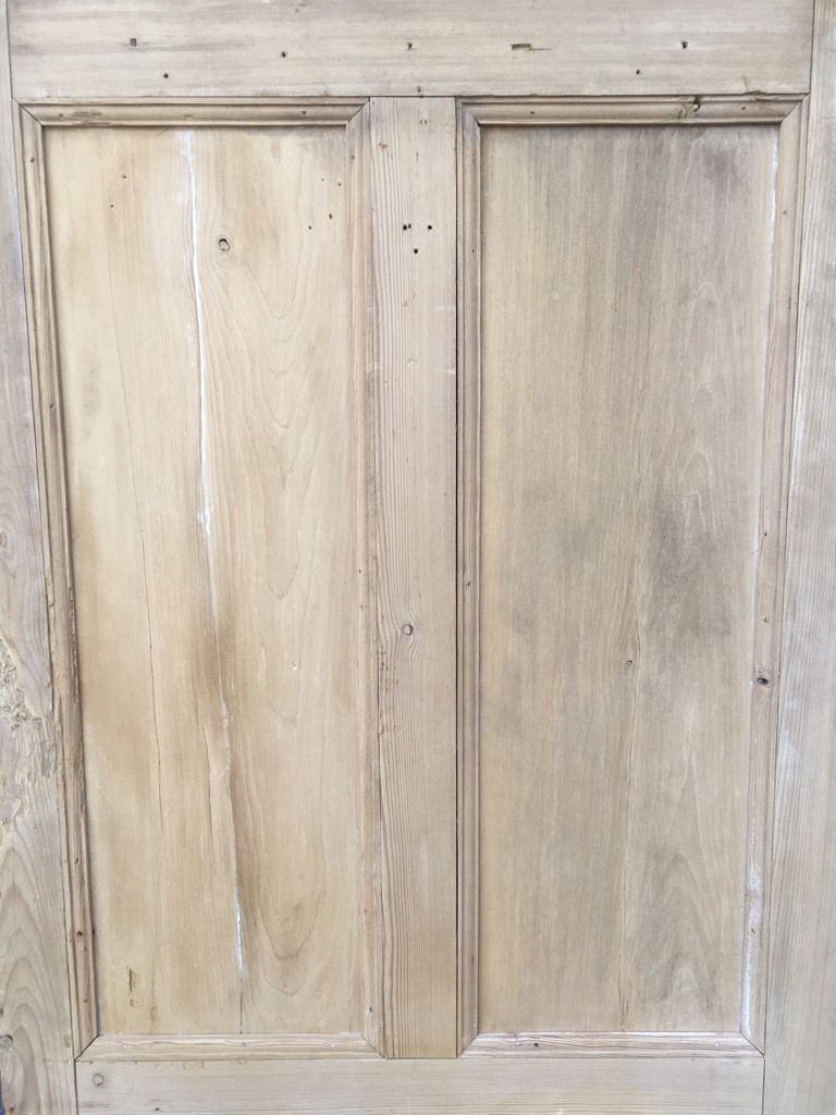 34 5/8"X75 7/8" Victorian Internal Stripped Pine Four Panel Door 2 over 2 Old