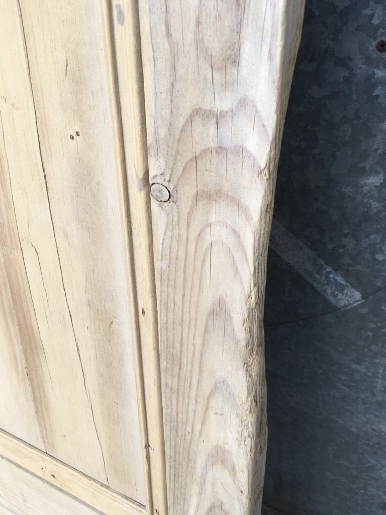 34 5/8"X75 7/8" Victorian Internal Stripped Pine Four Panel Door 2 over 2 Old