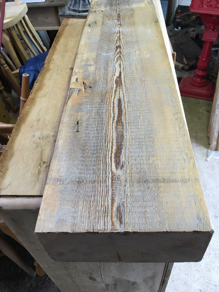 39 1/8"x4" Reclaimed Length Of Old Pine Timber Fireplace Floating Shelf Mantle