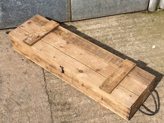 Reclaimed Old Pine Rustic Tool Box Storage Chest 42 1/8” Long