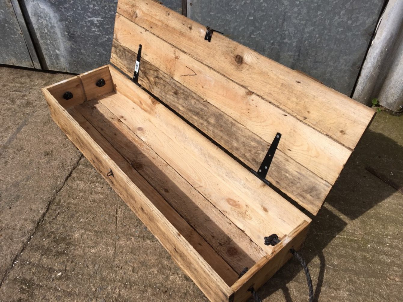 Reclaimed Old Pine Rustic Tool Box Storage Chest 42 1/8” Long