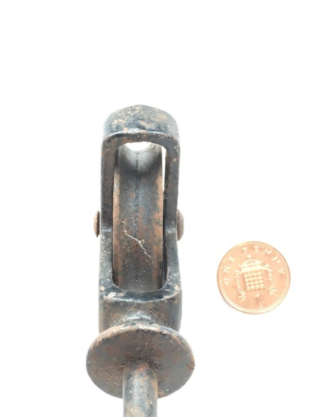 Reclaimed Old Cast Iron Screw In Pulley With Guide 1 3/4" Wheel