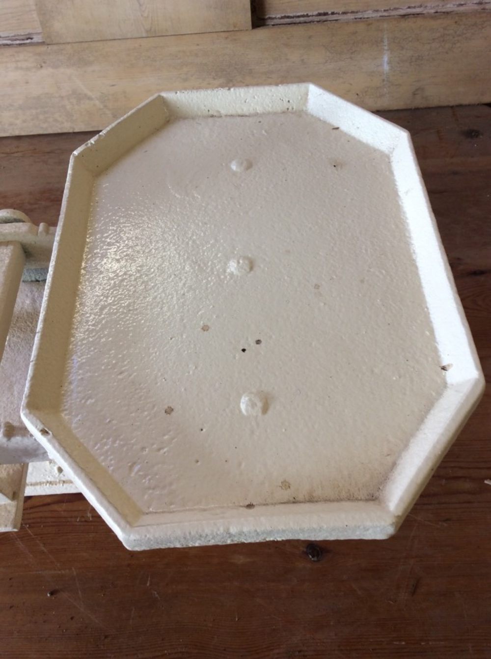 Salvaged 1930s Cast Iron Weighing Scales Cream 22”