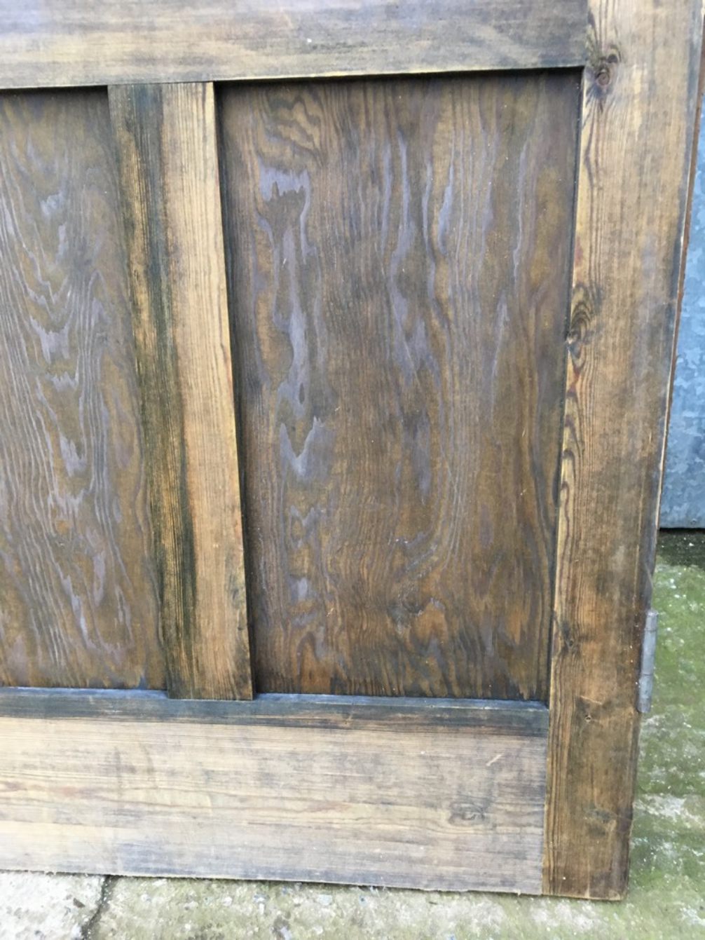 31 7/8”x77 1/2” Reclaimed 1930s Stripped Pine Four Panel 2 Over 2 Internal Door