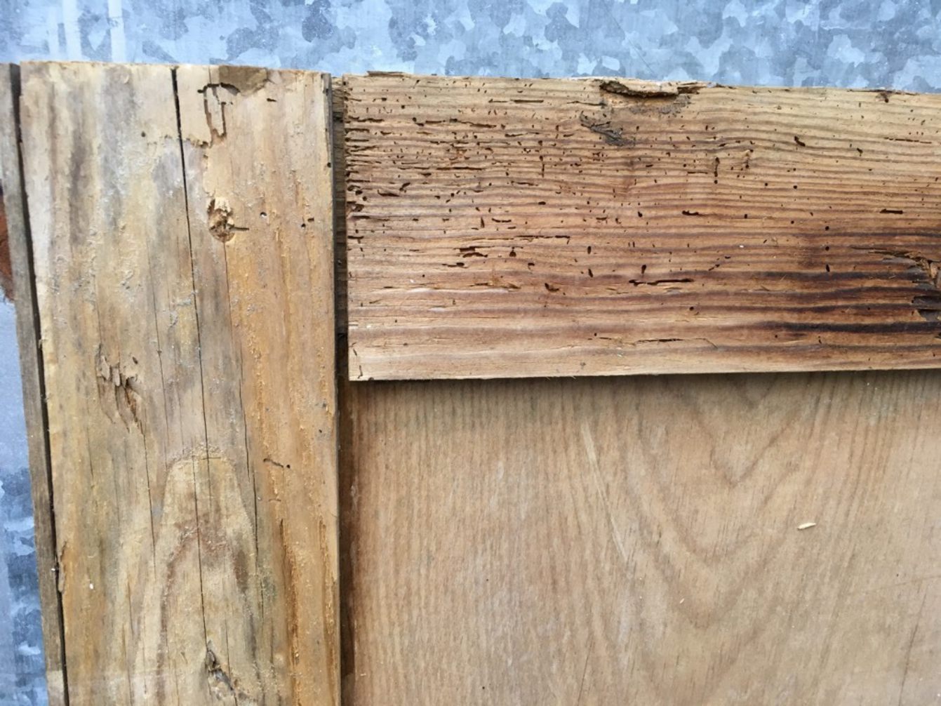 34 5/8x71 5/8” Victorian Stripped Pine 4 Panel 2 Over 2 Short Wide Internal Door