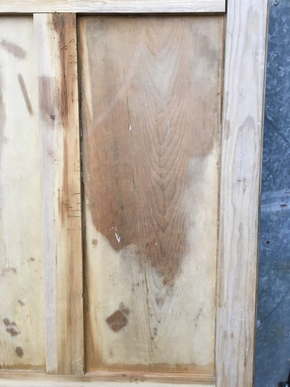 34 5/8x71 5/8” Victorian Stripped Pine 4 Panel 2 Over 2 Short Wide Internal Door