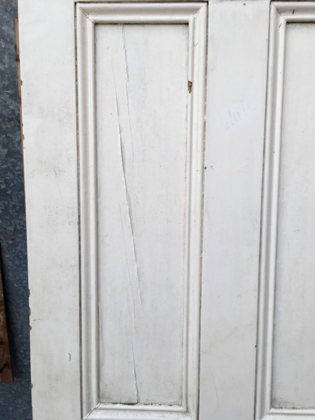 31 3/8”x85 3/4” Tall Victorian Painted Pine Five Panel 1over4 Internal Door