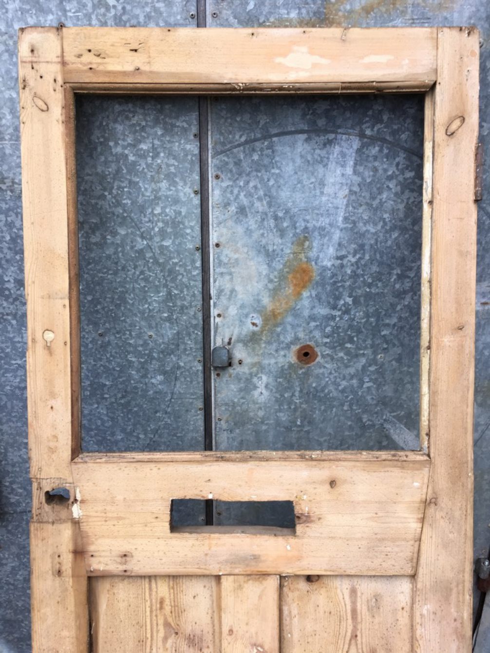 31 7/8”x77 1/4” Ex-glazed Victorian Stripped Pine 3 Panel 1over2 External Door