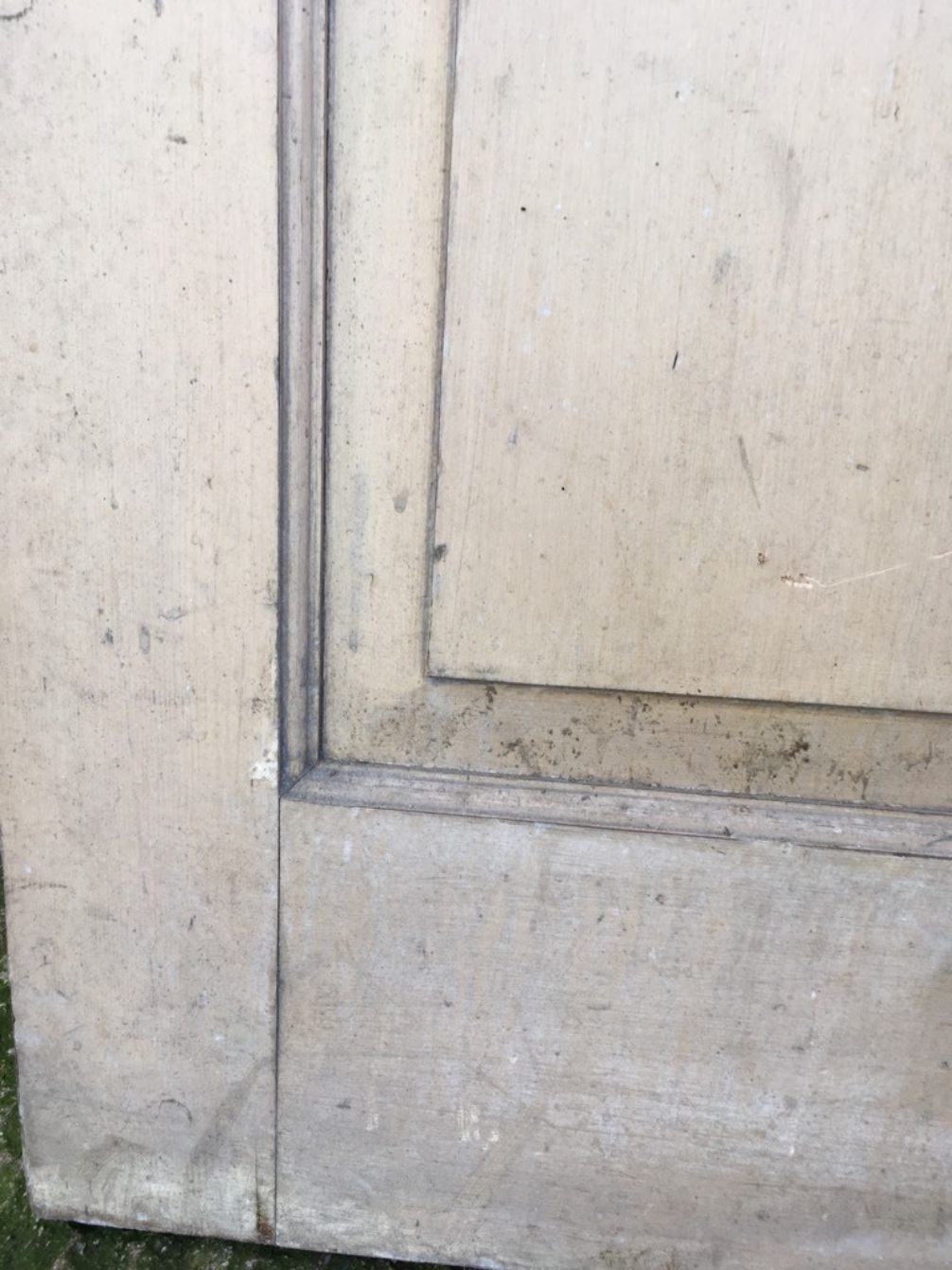 34 1/8”x 46” Reclaimed Victorian Painted Pine Single Panel Wide Internal Door