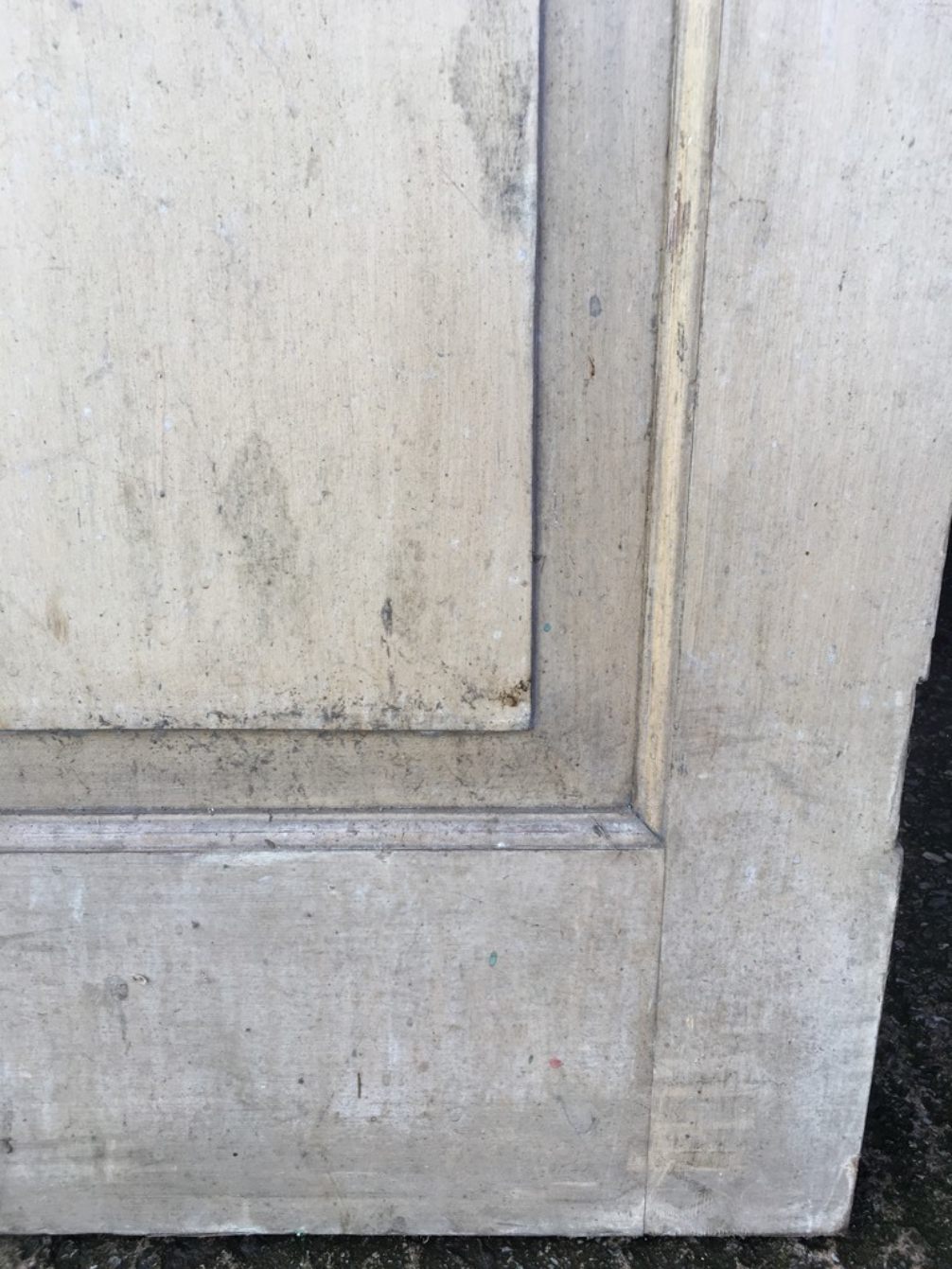 34 1/8”x46” Reclaimed Victorian Painted Pine Single Panel Wide Internal Door
