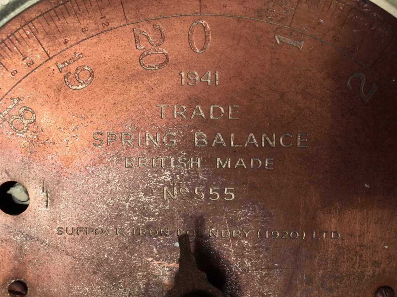 Vintage Cast Iron & Brass Spring Balance Scales 20lbs