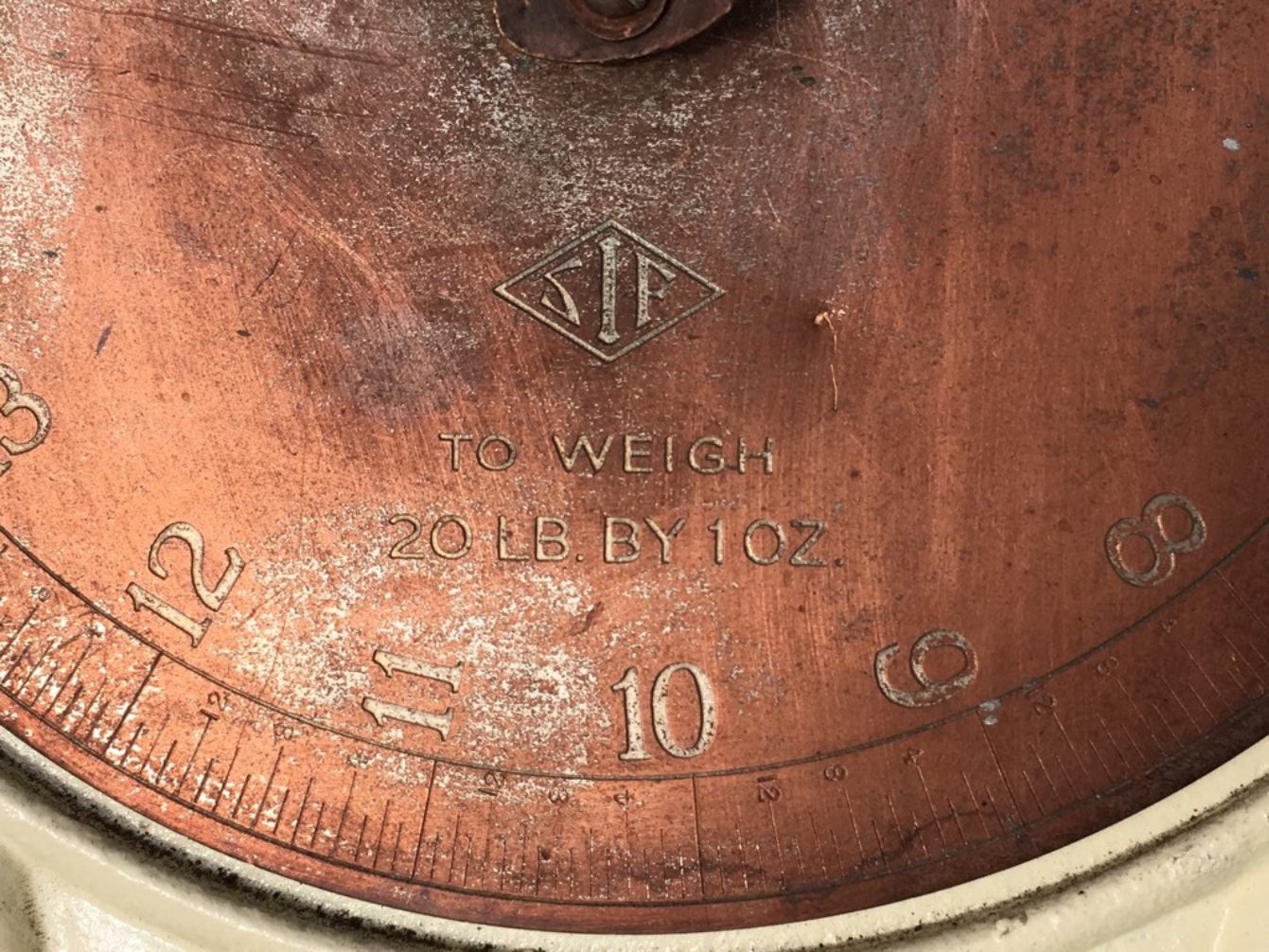 Vintage Cast Iron & Brass Spring Balance Scales 20lbs