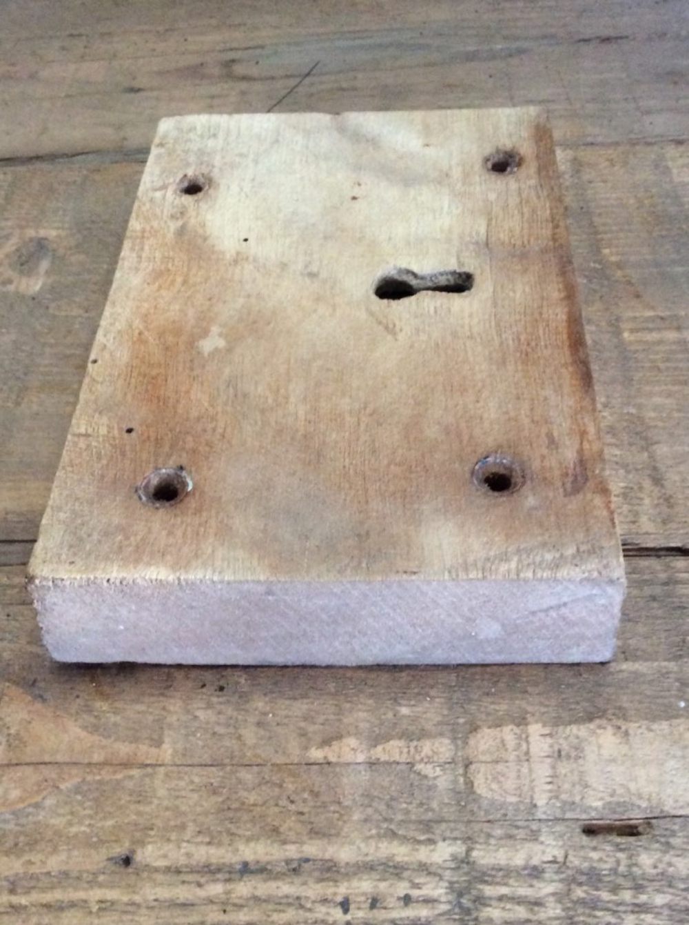 Unusual Victorian Door Rim Lock With Elm Casement & Steel Lock Right Hand 4¾”x7”
