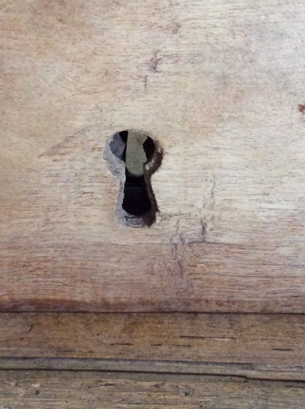 Unusual Victorian Door Rim Lock With Elm Casement & Steel Lock Right Hand 4¾”x7”