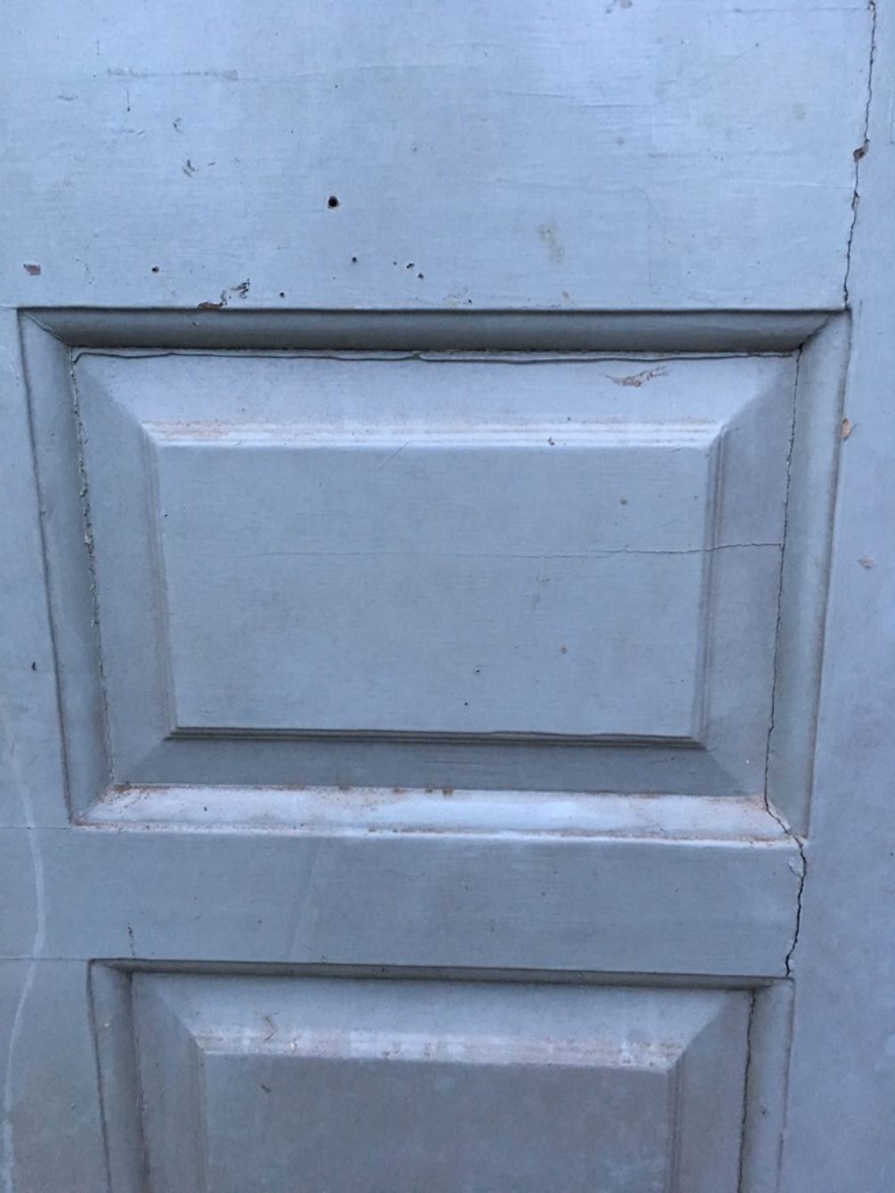 36 3/8”x90 1/2” Glazed Georgian Painted Pine Six Panel 2over2over2 Internal Door