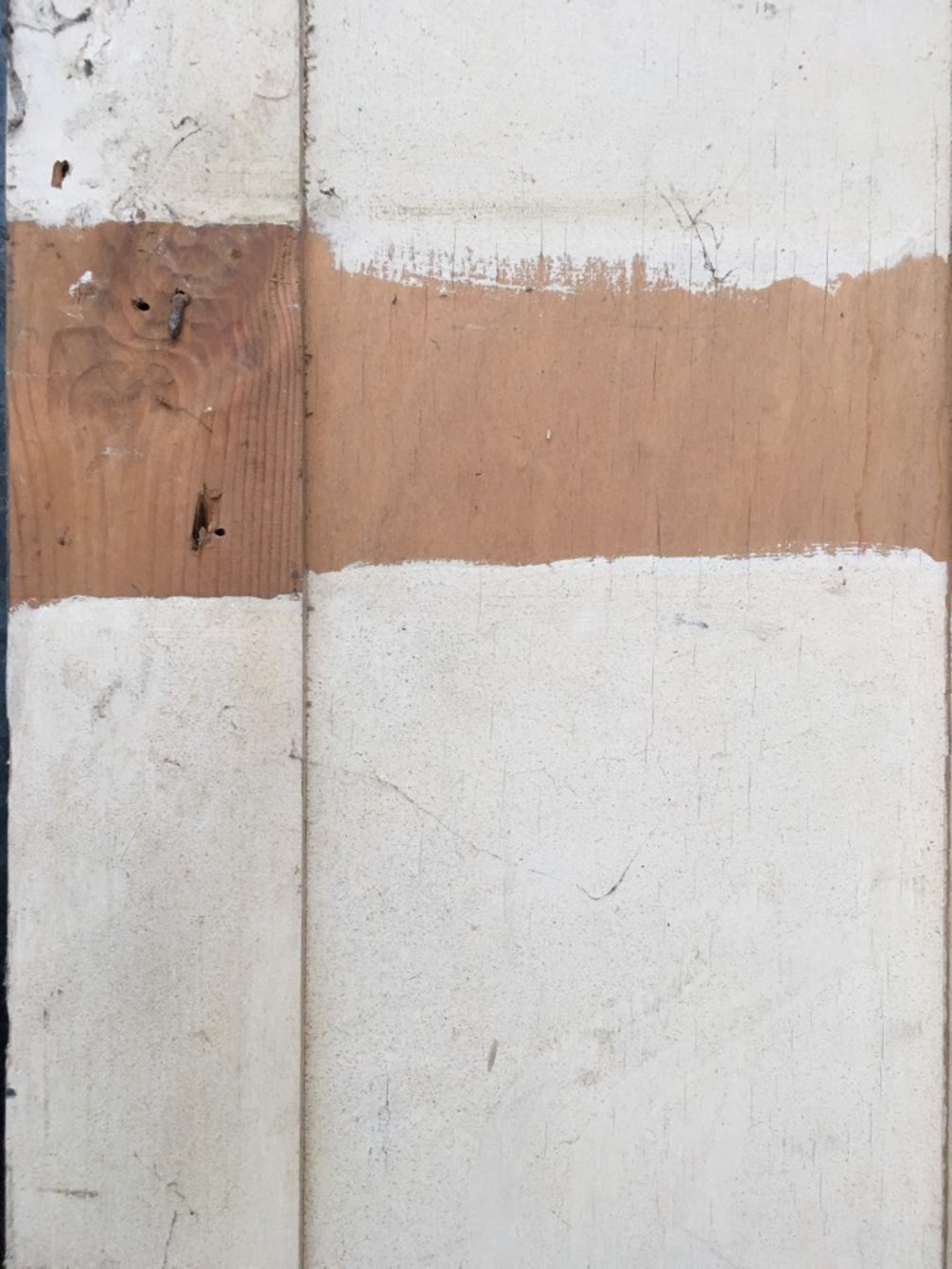 28 1/8”x87 1/2” Reclaimed Old Painted Pine Six Panel 2over2over2 Internal Panel