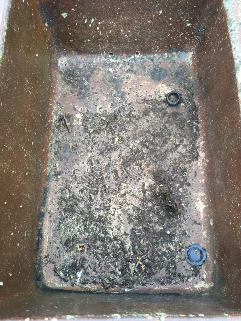 Vintage 1930s Salt Glazed Brown Deep Feed Concrete Trough Garden Planter 60.4cm