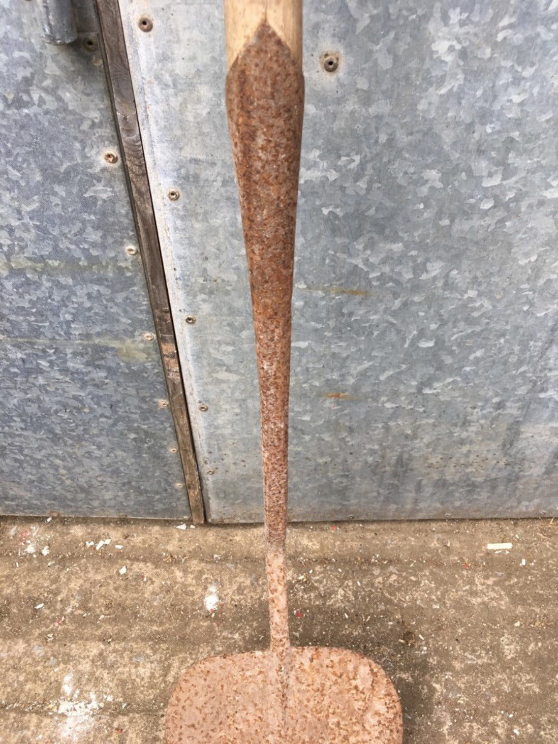 Salvaged Old Vintage Wrought Iron Wide Heart Shaped 9” Peat Spade