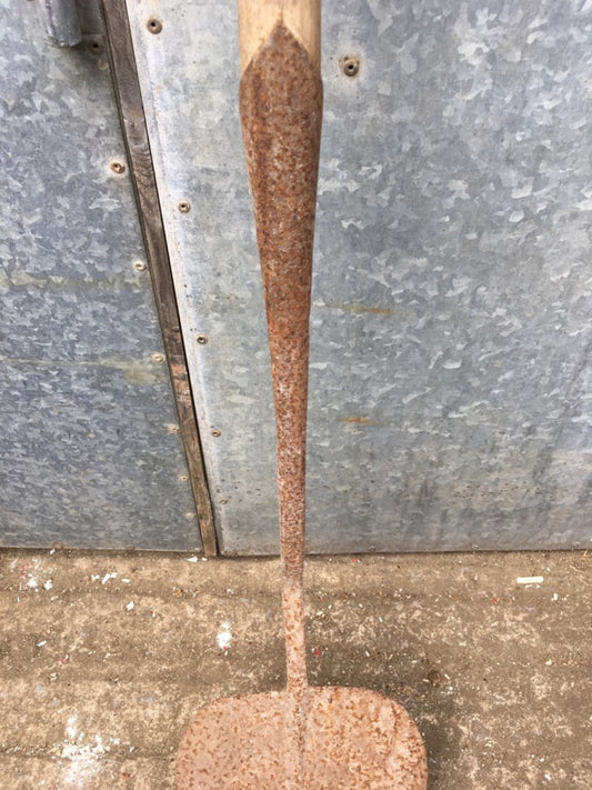 Salvaged Old Vintage Wrought Iron Wide Heart Shaped 9” Peat Spade