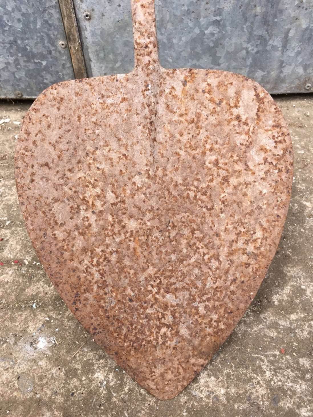 Salvaged Old Vintage Wrought Iron Wide Heart Shaped 9” Peat Spade