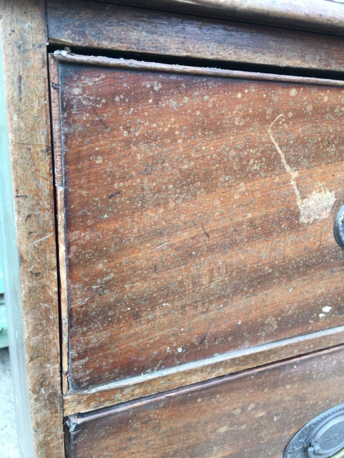Reclaimed Antique Victorian Mahogany Large 3 Drawer Chest 84x118cm