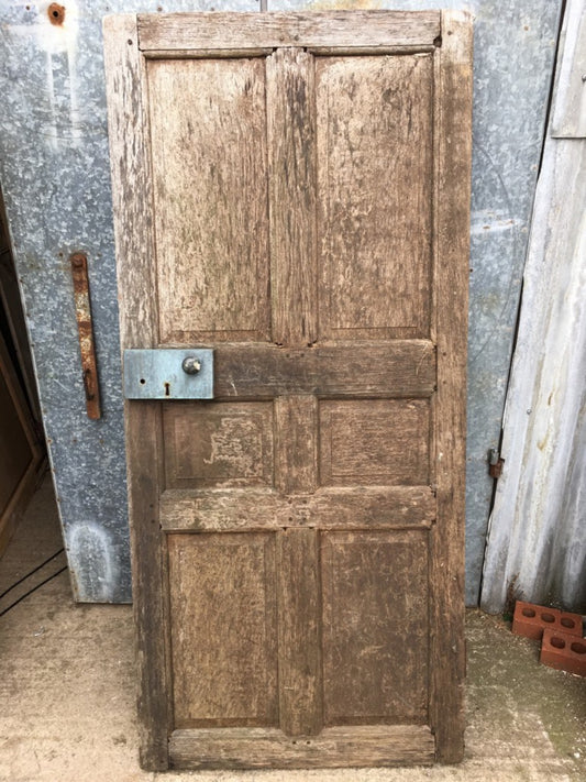 34 3/4”x76 3/4” Reclaimed Very Old Natural Oak Six Panel Wide Internal Door