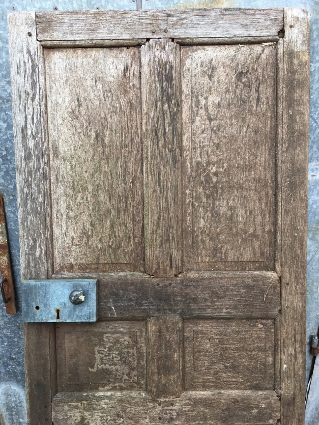34 3/4”x76 3/4” Reclaimed Very Old Natural Oak Six Panel Wide Internal Door