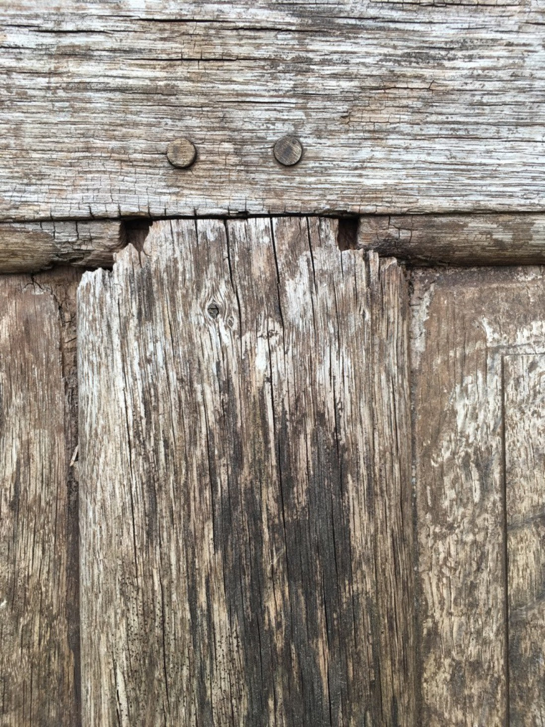 34 3/4”x76 3/4” Reclaimed Very Old Natural Oak Six Panel Wide Internal Door