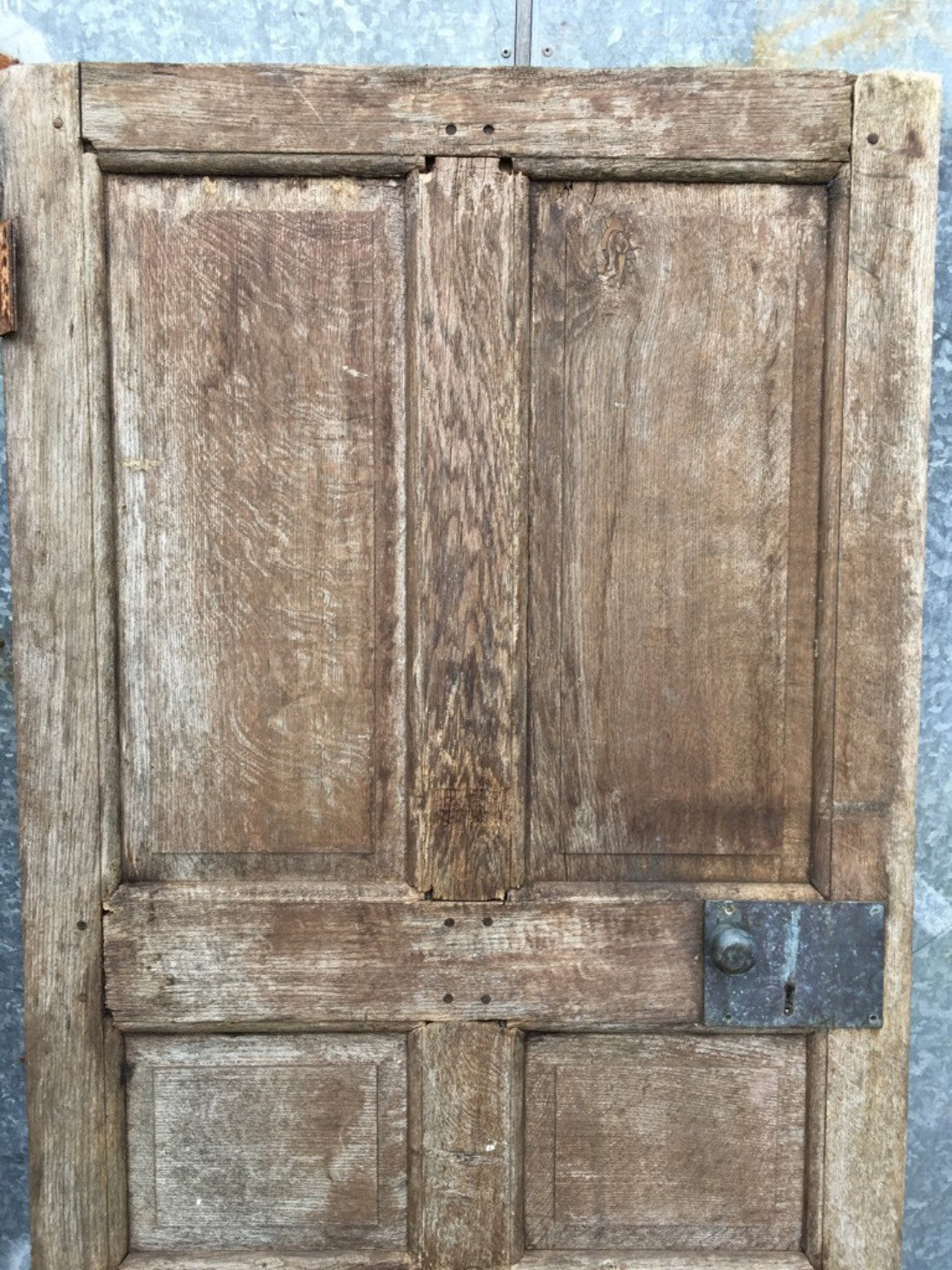 34 3/4”x76 3/4” Reclaimed Very Old Natural Oak Six Panel Wide Internal Door