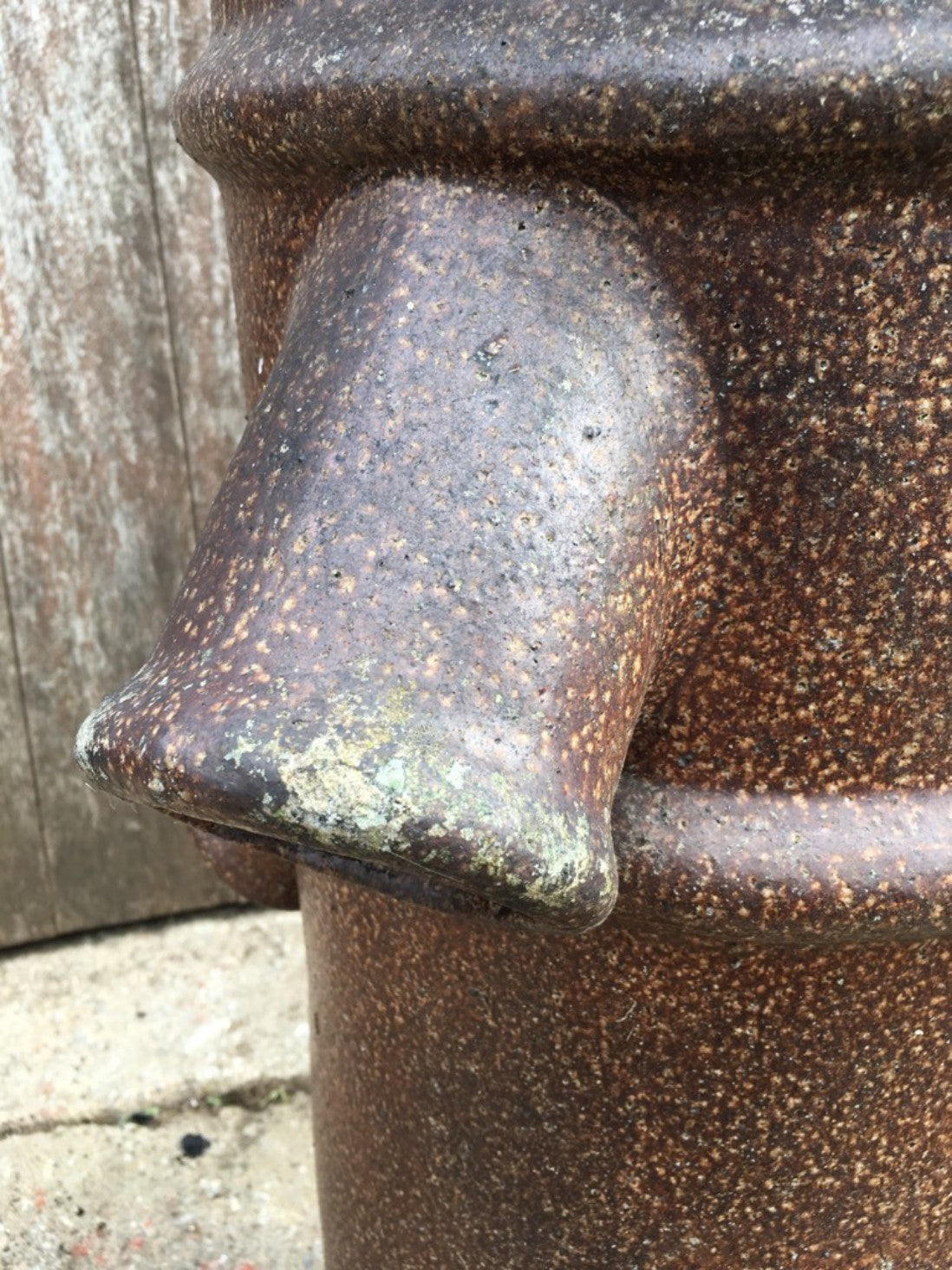 Salvaged Unusual Old Brown Clay Bishop Chimney Pot Garden Ornament 105.5cm High