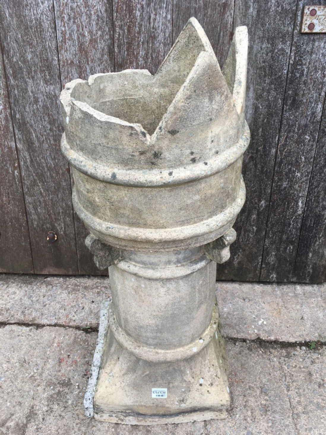 Salvaged Old Yellow Clay Bishop Pot Chimney Garden Ornament 89.5cm High