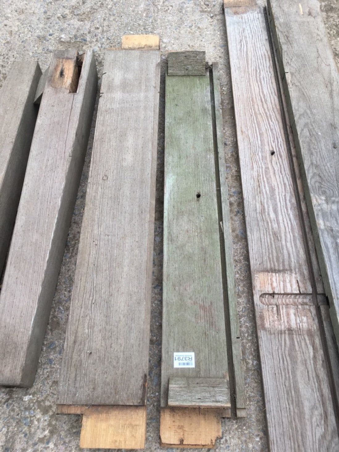 Salvaged Old Pitch Pine Table Base In Parts For 6’6” X 3’3” Top